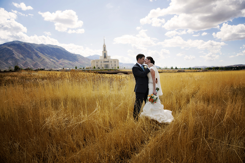 Bride & Groom at the Payson LDS Temple
