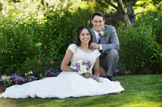 Bride and Groom smiling