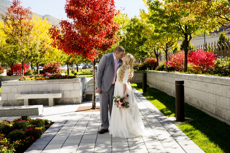 Amazing Fall Colors at Draper Temple Wedding